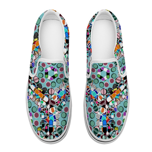 DTP Pill Pattern Canvas Slip On Shoes